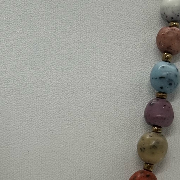 Vintage Joan Rivers Czech Republic Multicolor Stone Bead Necklace - Picture 6 of 10
